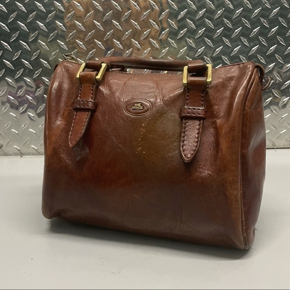 The Bridge Brown Leather Barrel Shape Daily Bag - Picture 1 of 5